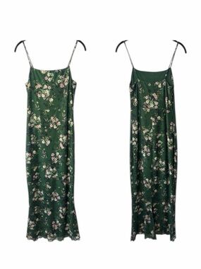 Lost + Wander Forest Green Floral Slip Maxi Dress